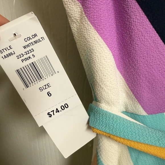 R&K Vibrant V-Neck Striped Midi Dress *NEW* Thanksgiving Fall  Autumn - Picture 5 of 6